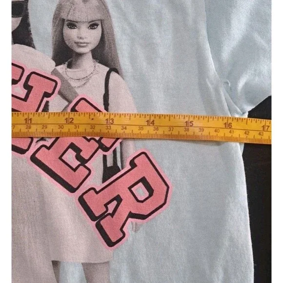 Barbie Shirt Top Women's Small Blue Multicolor Together We Shine Barbiecore NEW - Picture 4 of 6
